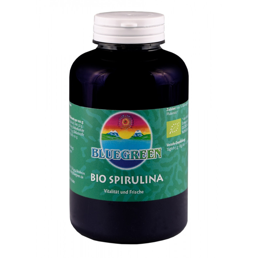BLUEGREEN BIO SPIRULINA Presslinge 96 g Dose mit ca. 240 Presslingen  Vegan Glutenfrei AFA Algen Spirulina