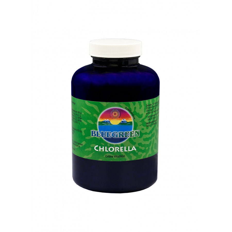 BLUEGREEN CHLORELLA "Pyrenoidosa" Presslinge 288g, ca. 1150 Stück, Familiendose - + 10% AFA gratis  Vegan Glutenfrei AFA Alge...